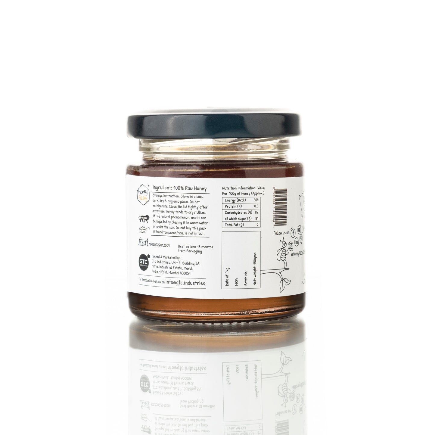 1 Straw Tube + 2 Honey Jars (150 gm each)