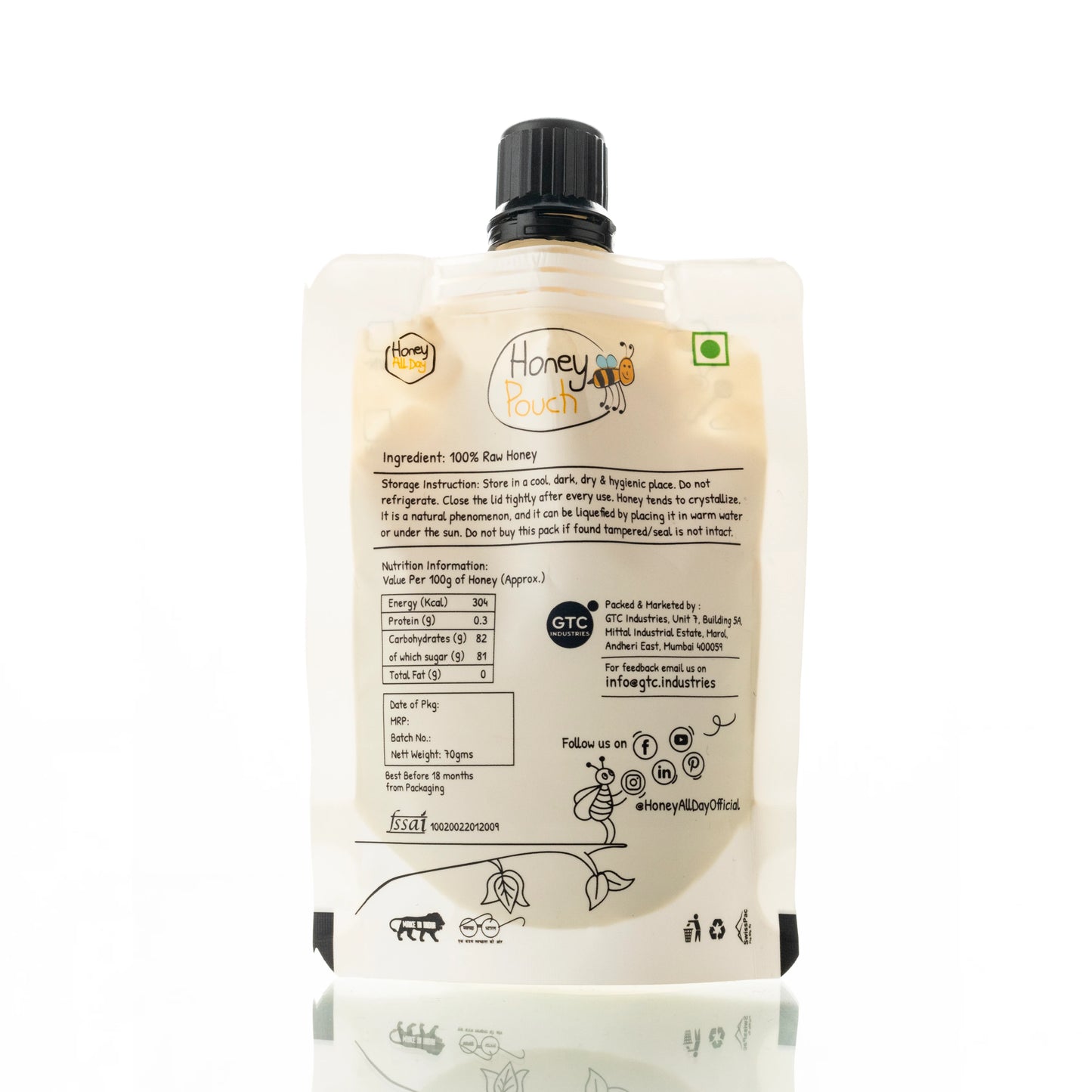 2 Pouches + 1 Honey Jar | Raw Honey | Pure Honey
