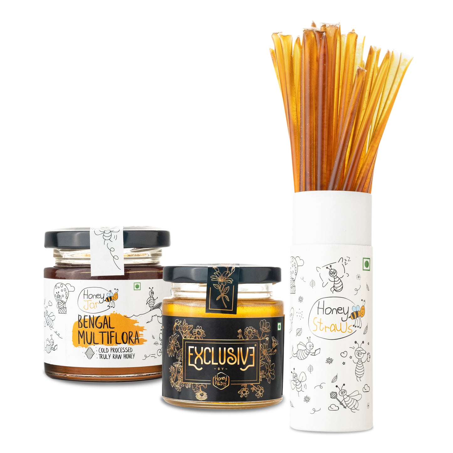 1 Straw Tube + 2 Honey Jars (150 gm each)