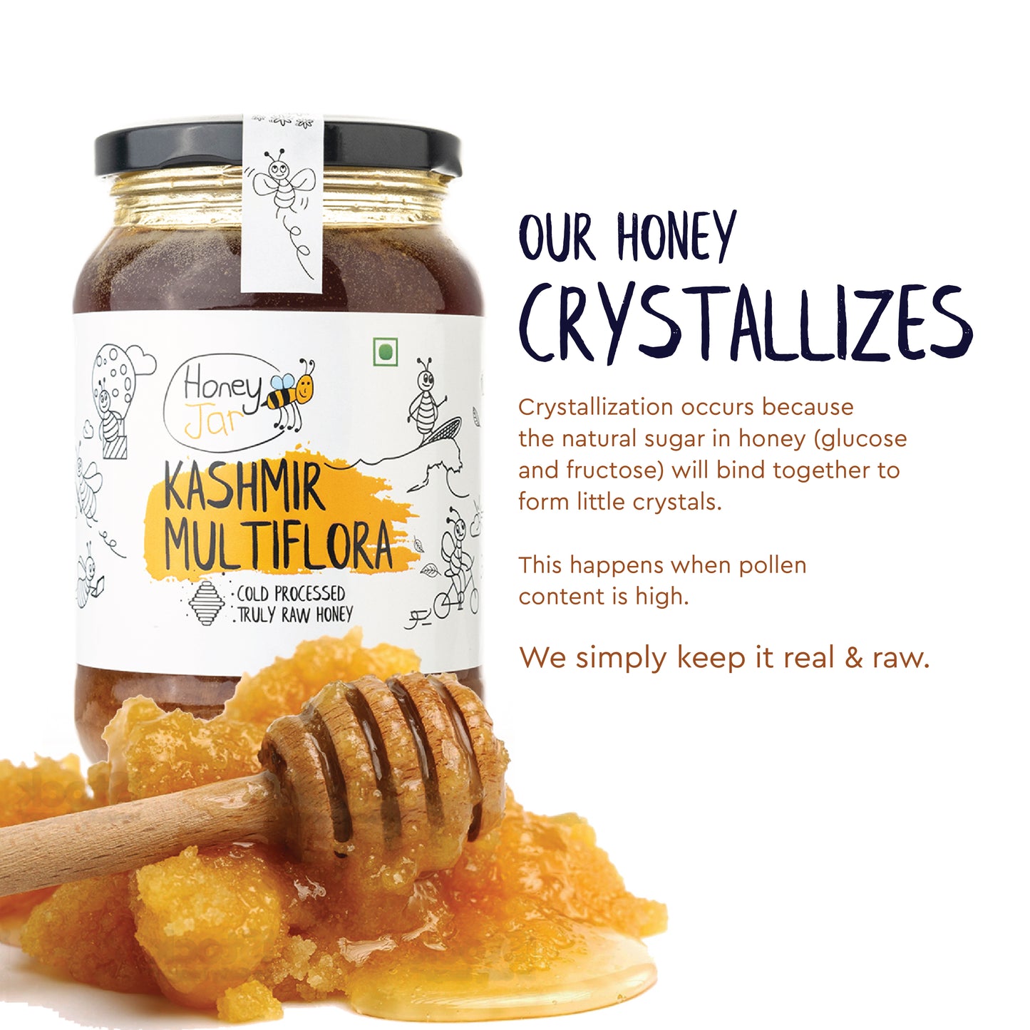 Kashmir Multiflora Raw Honey | Pure Honey - NMR Tested