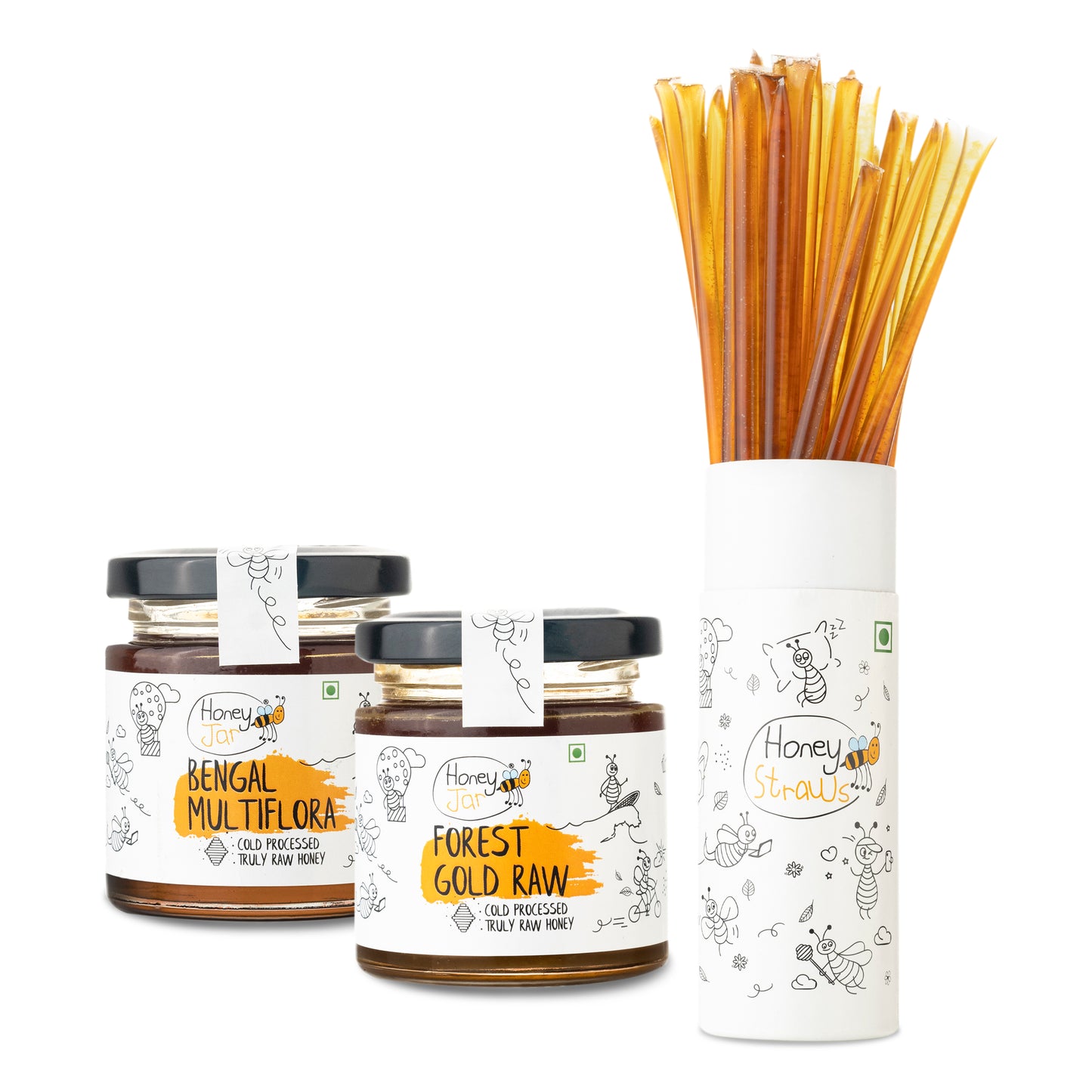 1 Straw Tube + 2 Honey Jars (150 gm each)