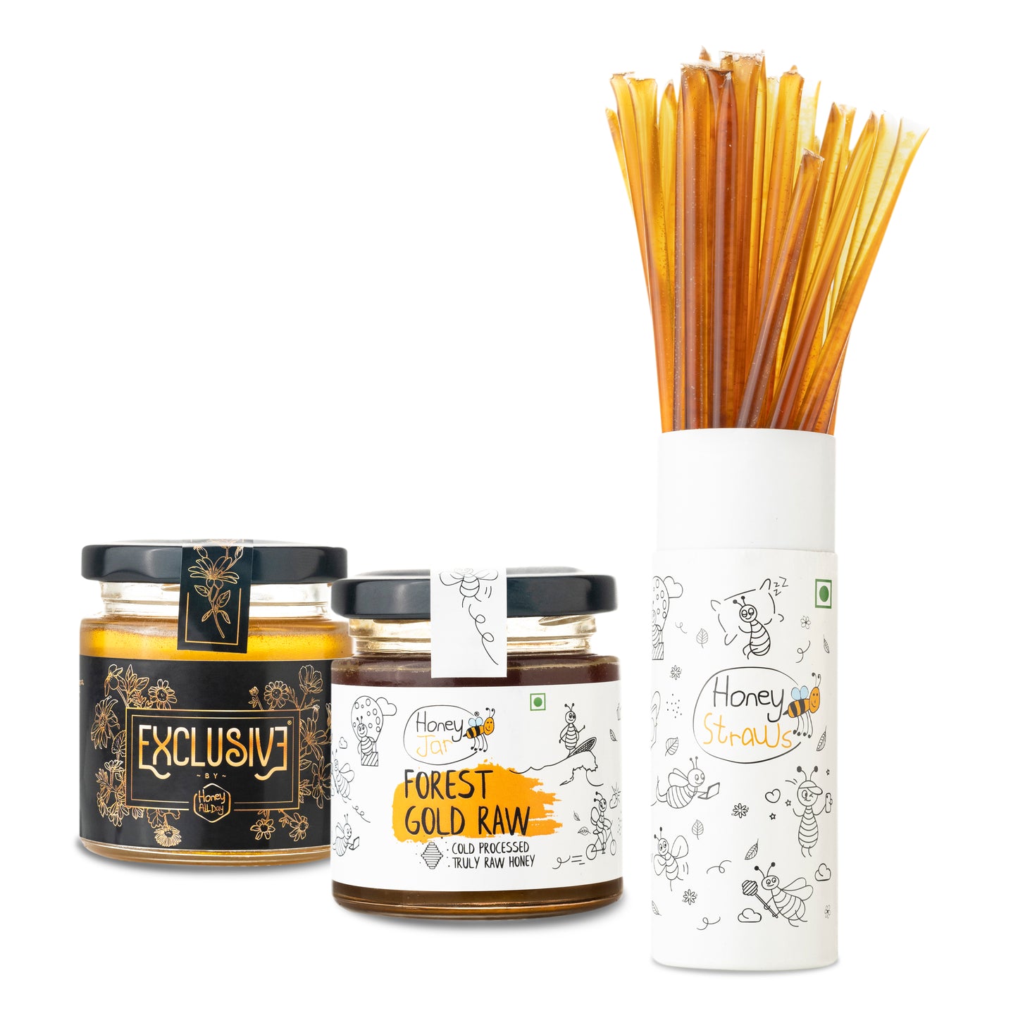 1 Straw Tube + 2 Honey Jars (150 gm each)