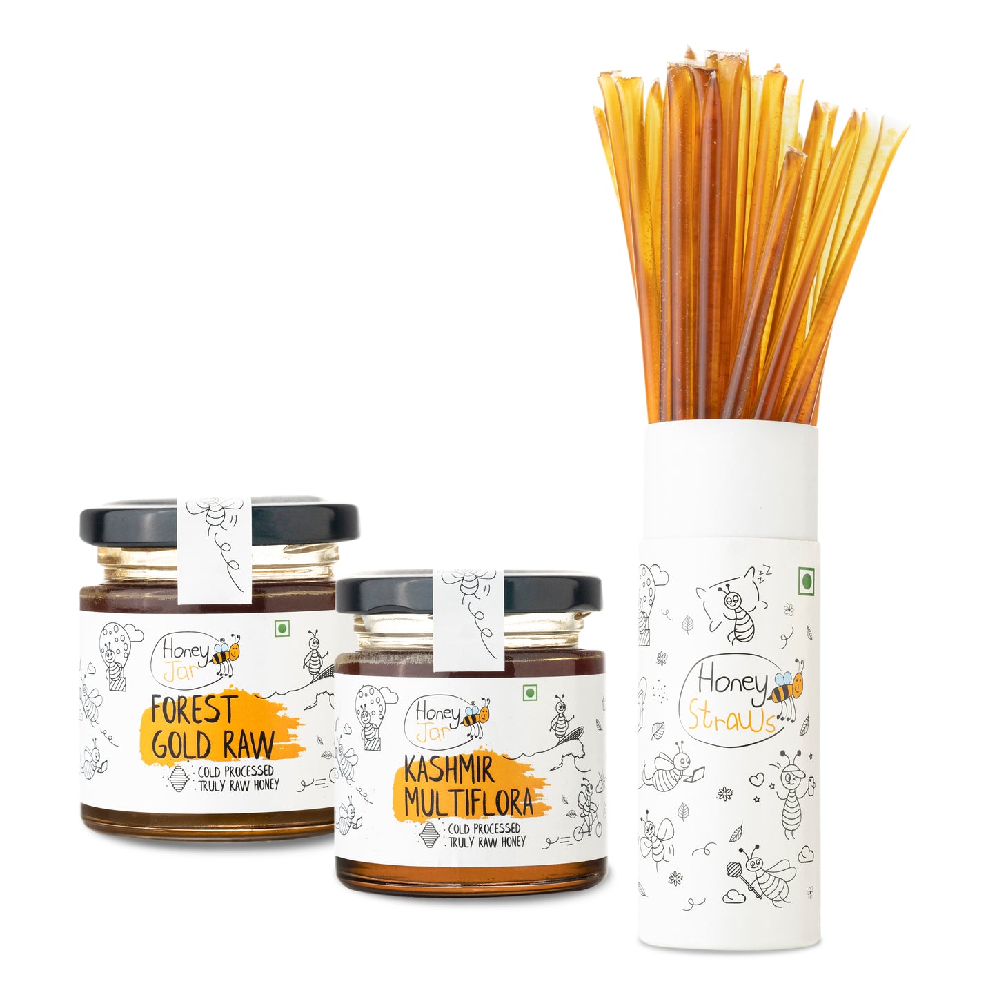 1 Straw Tube + 2 Honey Jars (150 gm each)