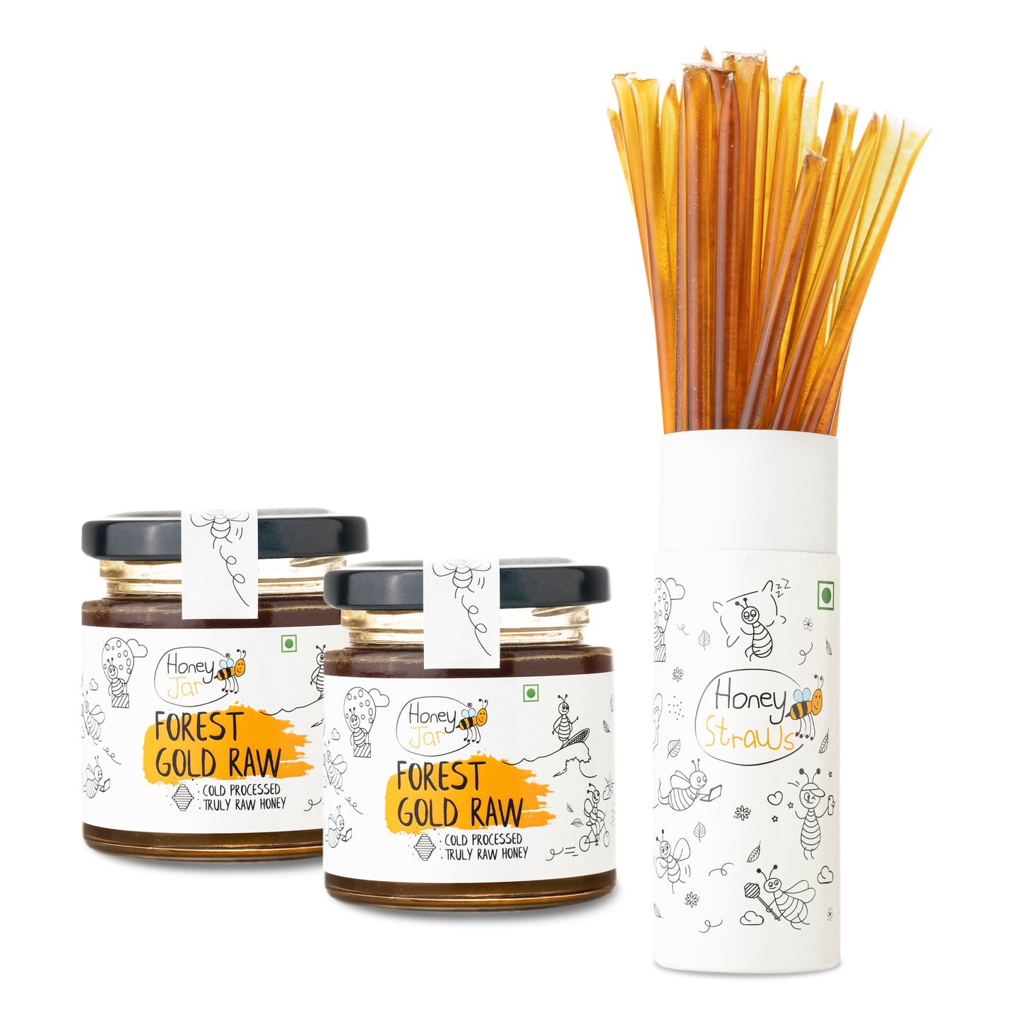1 Straw Tube + 2 Honey Jars (150 gm each)