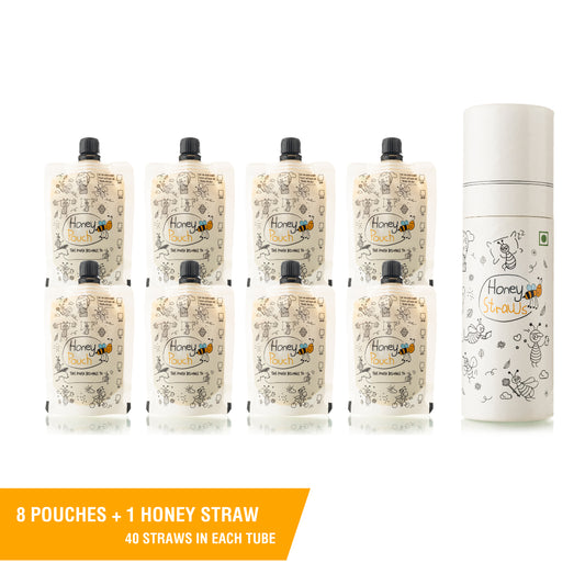honey pouch + honey straws