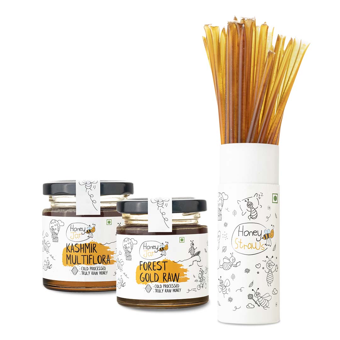 1 Straw Tube + 2 Honey Jars (150 gm each)