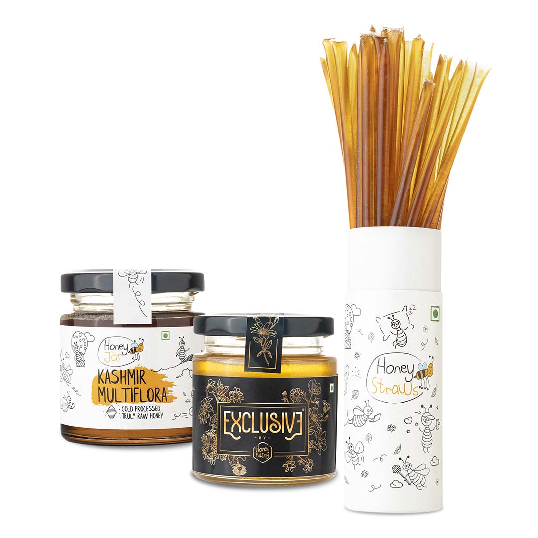 1 Straw Tube + 2 Honey Jars (150 gm each)
