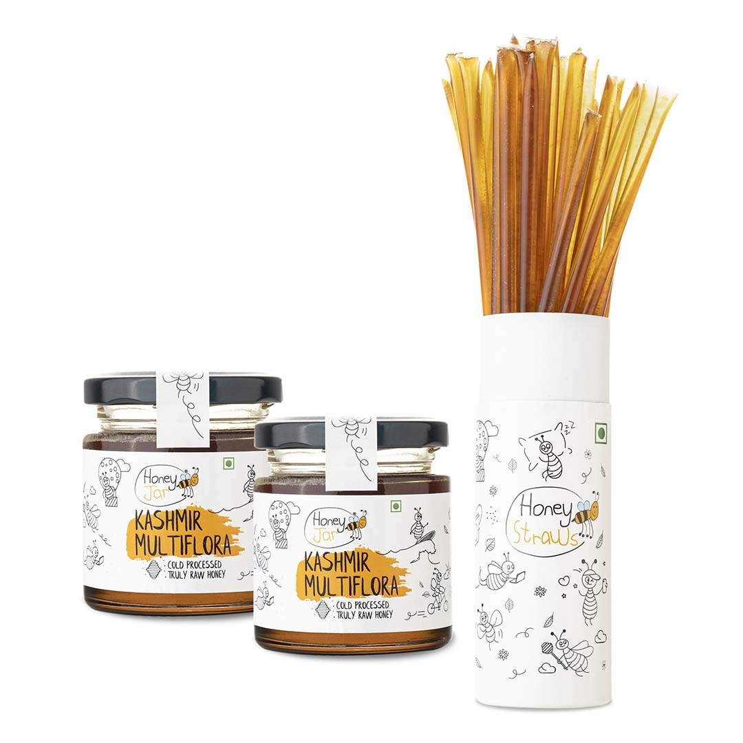 1 Straw Tube + 2 Honey Jars (150 gm each)