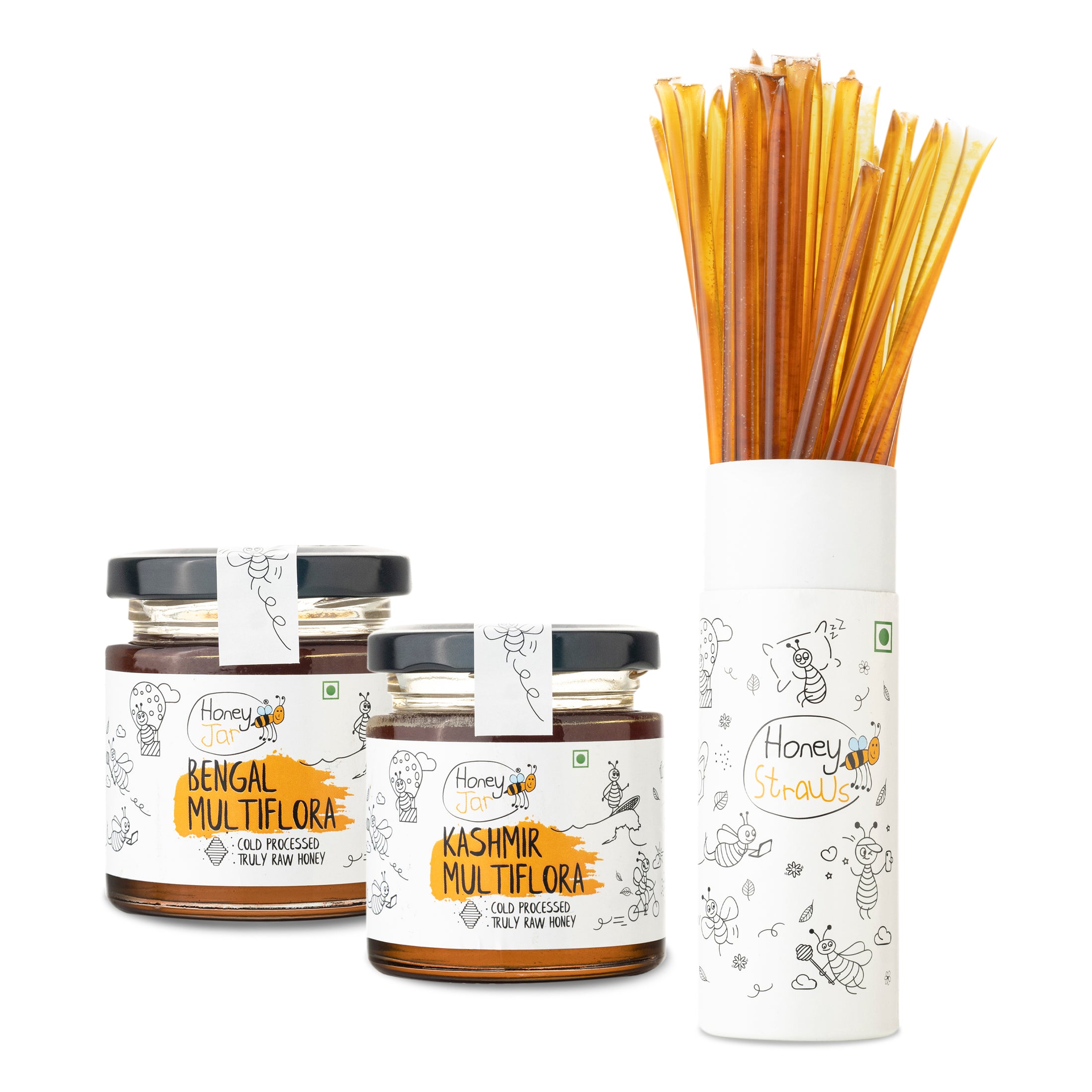 1 Straw Tube + 2 Honey Jars (150 gm each)