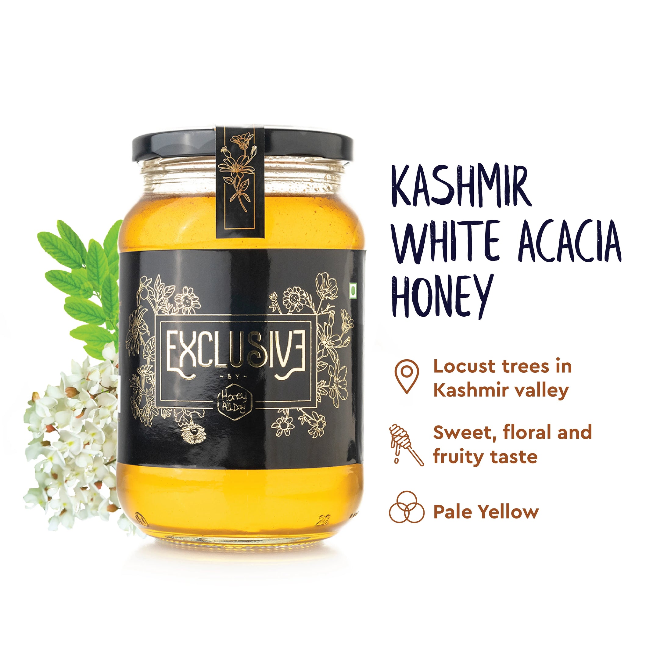 Raw Kashmir White Acacia Honey